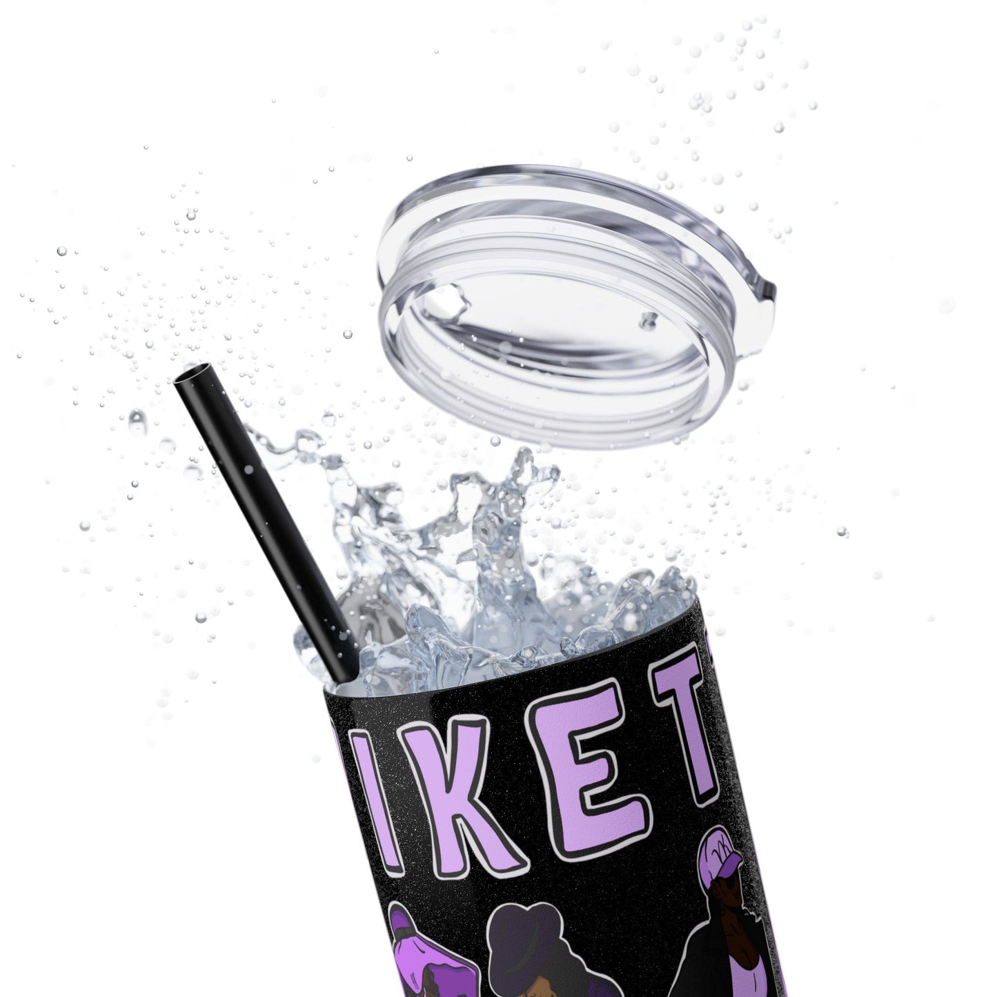 VIKETTE SISTAS - Skinny Tumbler with Straw, 20oz