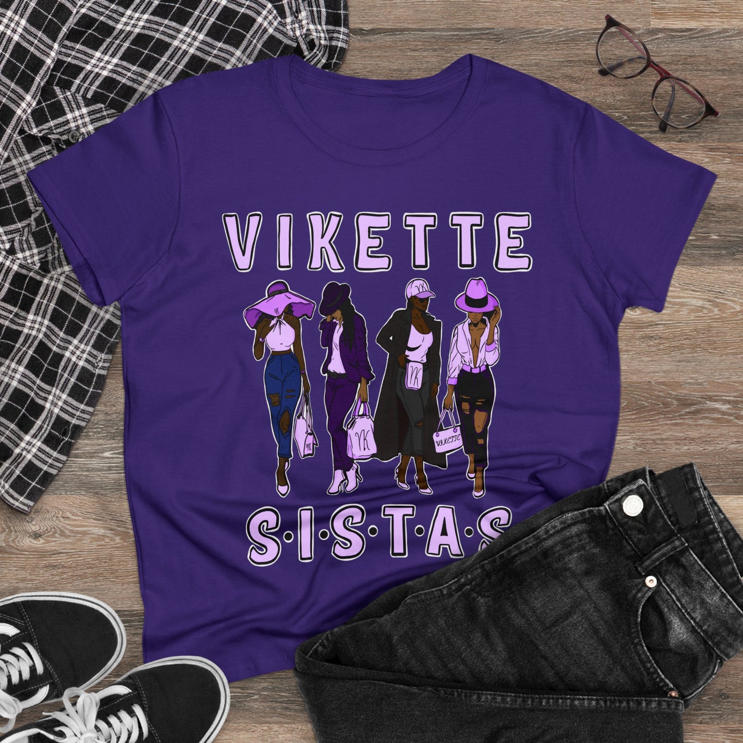VIKETTE SISTAS Women's Midweight Cotton Tee