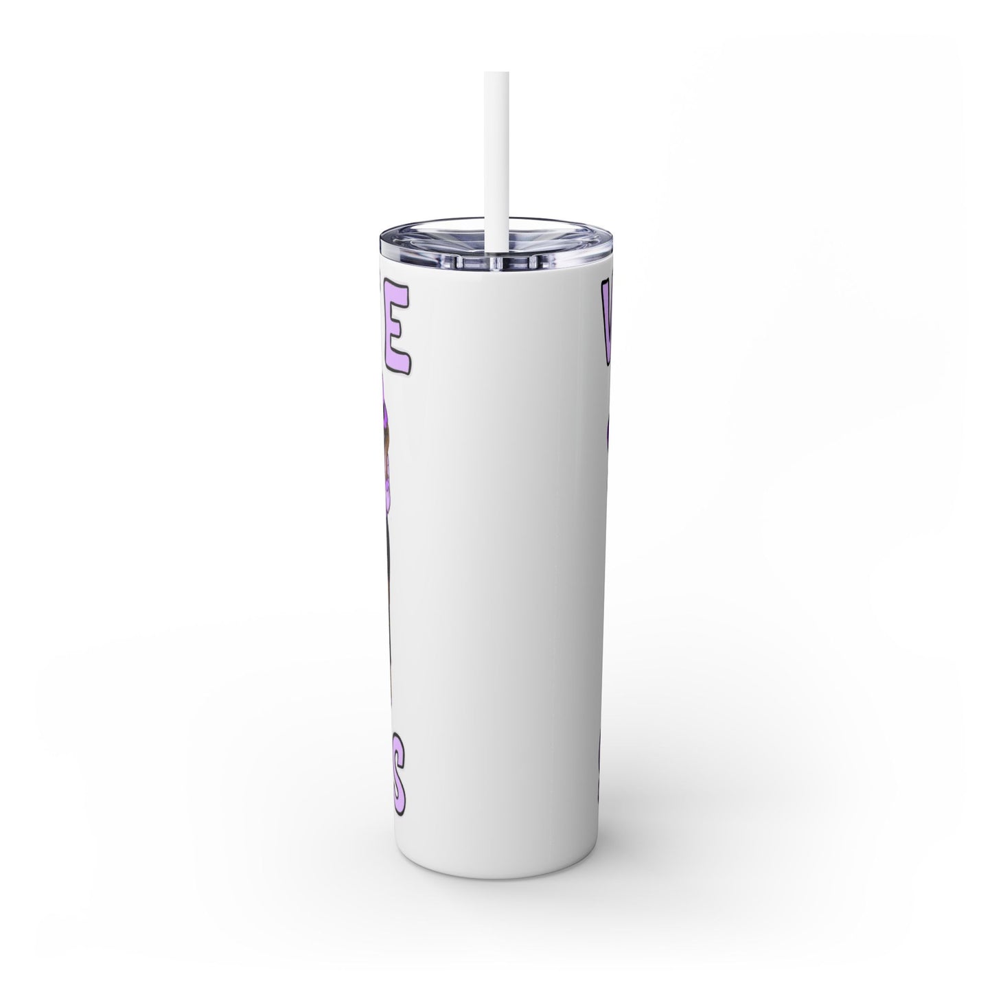 VIKETTE SISTAS - Skinny Tumbler with Straw, 20oz