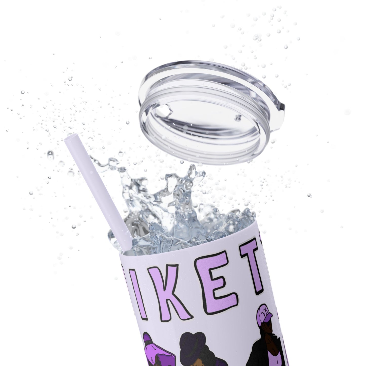 VIKETTE SISTAS - Skinny Tumbler with Straw, 20oz