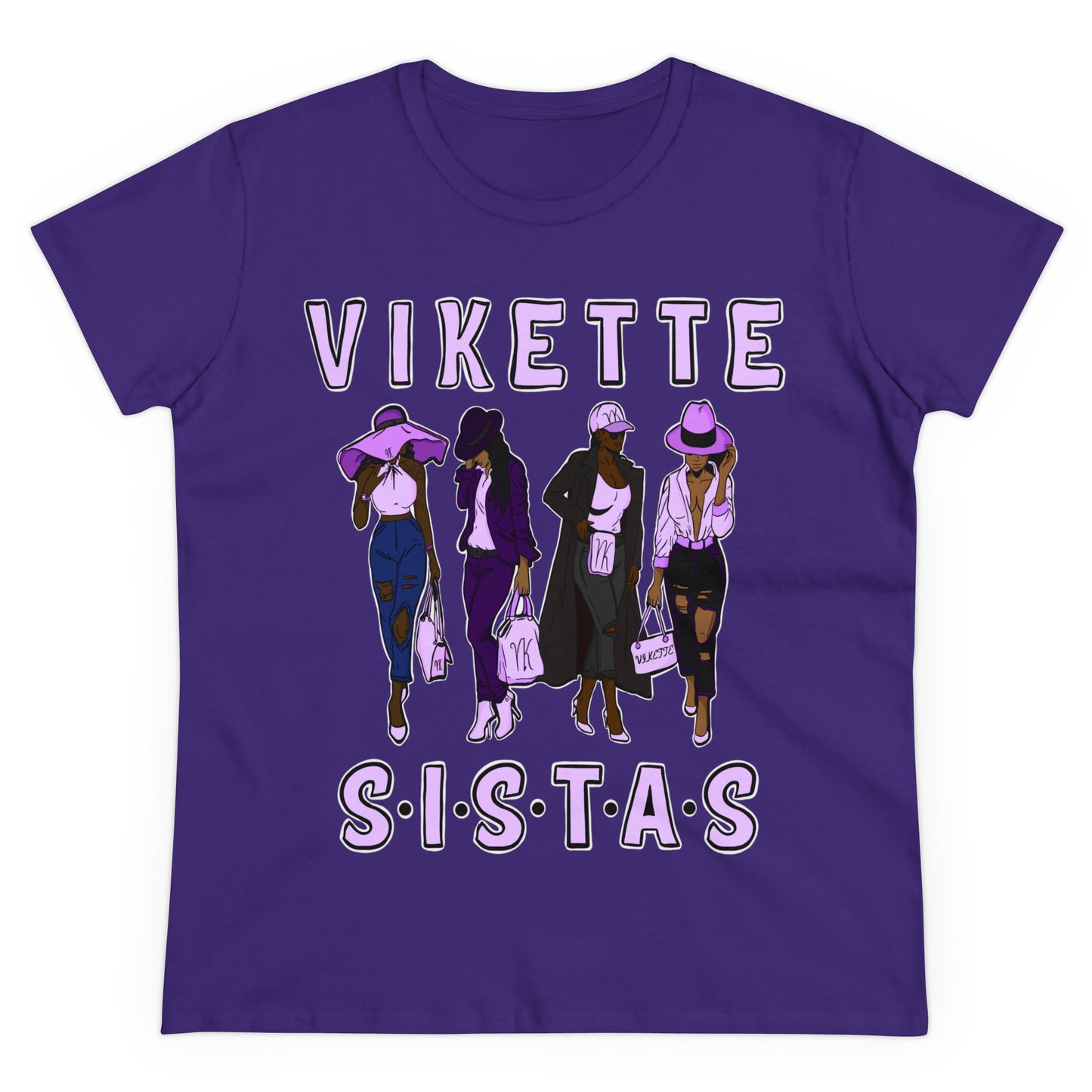 VIKETTE SISTAS Women's Midweight Cotton Tee