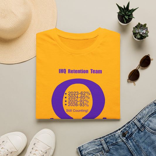 Omega Fraternity T‑Shirt — Purple Omega Crest with Records & Years