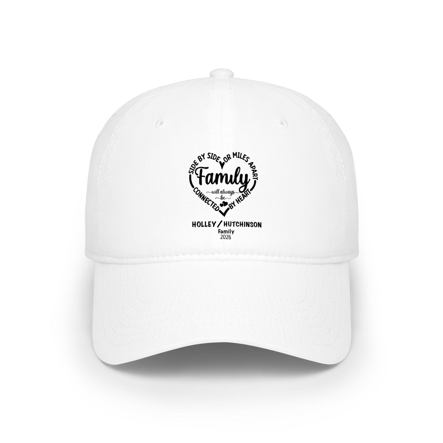 Family Roots Low Profile Baseball Cap — Personalized Heart Emblem