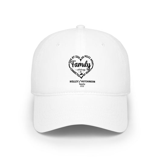 Family Roots Low Profile Baseball Cap — Personalized Heart Emblem