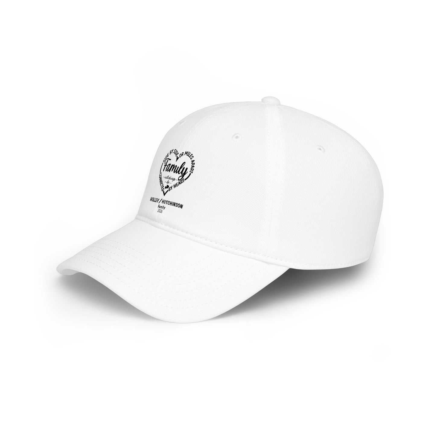 Family Roots Low Profile Baseball Cap — Personalized Heart Emblem