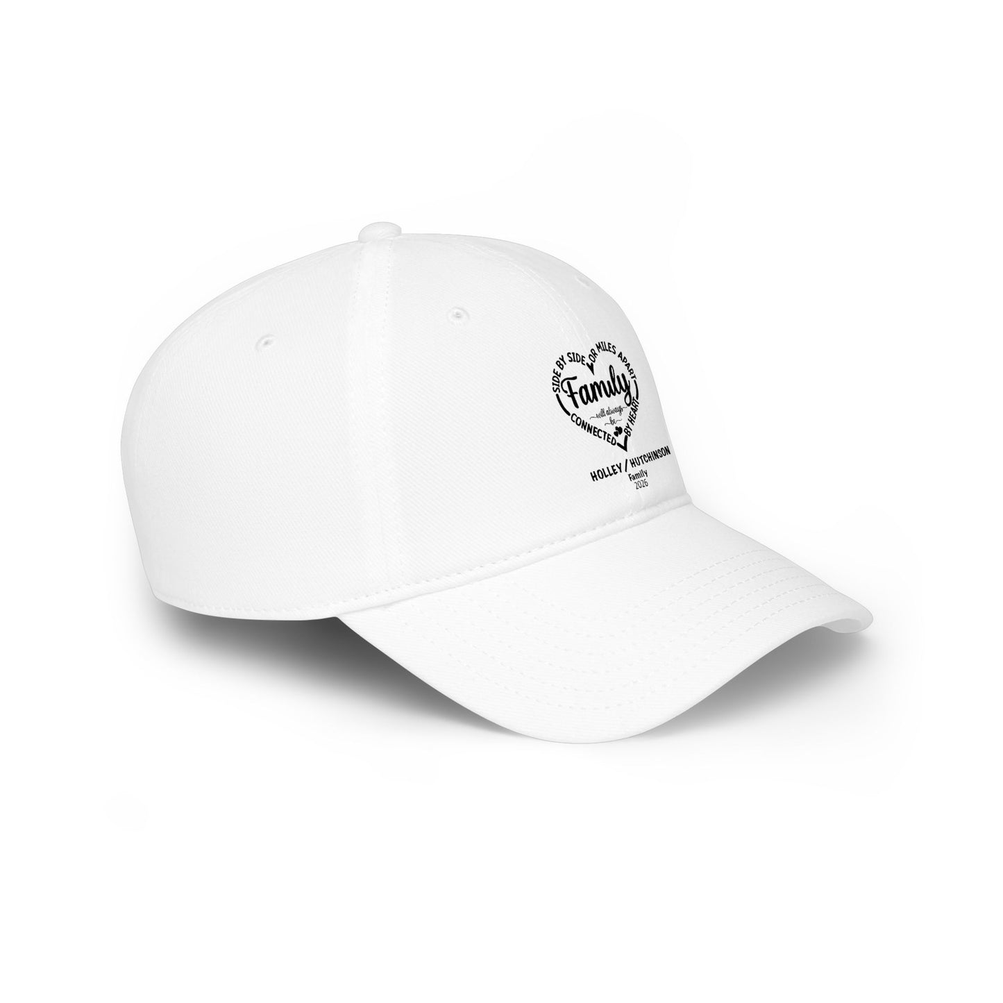 Family Roots Low Profile Baseball Cap — Personalized Heart Emblem